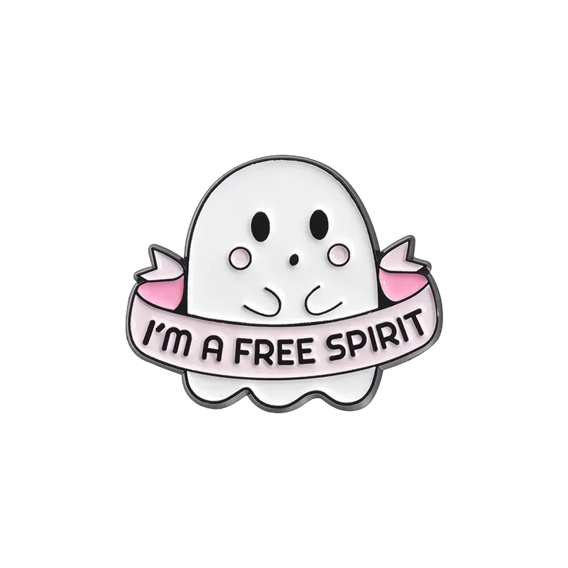 Cartoon Sunglasses Ghost Collected Enamel Pin Funny Spooky Boo With Black Cat Brooch Clothes Lapel Badge Halloween Jewelry Gifts