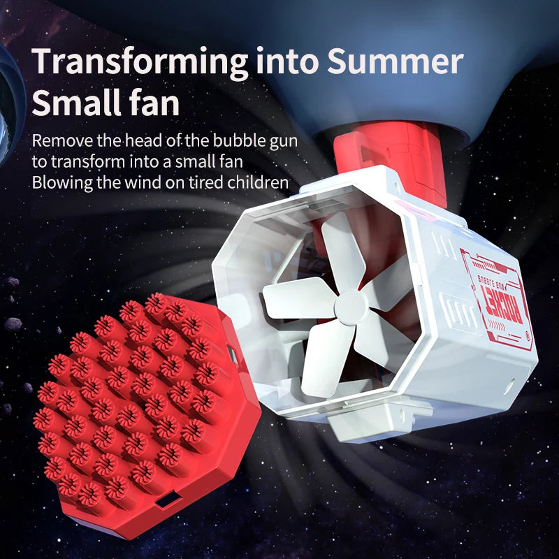 Bubble Gun - 40 Holes Bubble Machine Gun, 2024 Upgraded, Bubble Blower with LED Lights, Summer Toys for Toddlers Kids Adults