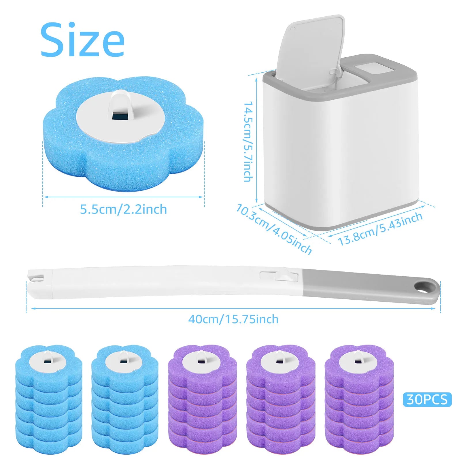 Disposable Toilet Brush Cleaner With Long Handle Bathroom Cleaning Brush With Replaceable Brush Head Toilet Bathroom Accessories