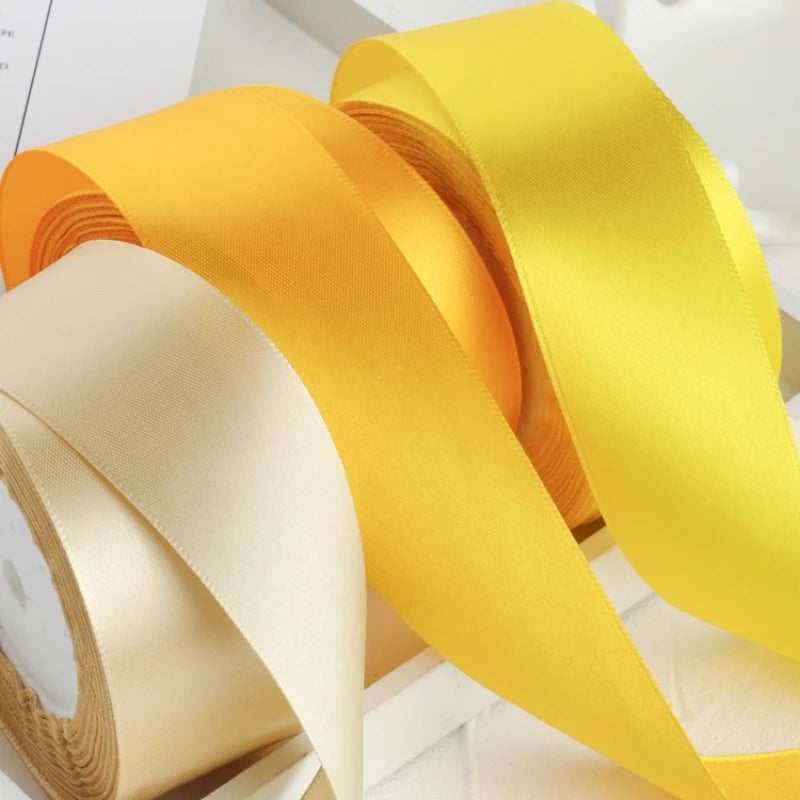 22meters 6mm-40cm Satin Ribbons Crafts Bow DIY Gift Wrap Wine Red Orange Yellow Green Blue Purple Black Gray Gold White Ribbons