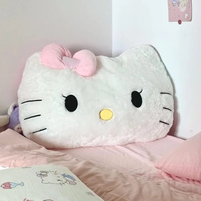 Sanrio Big Size Hello Kitty Back Cushion Stuffed Anime Sofa Bed White Cat Pillow Cuddly Plushies Washable Home Decor Gifts Girl