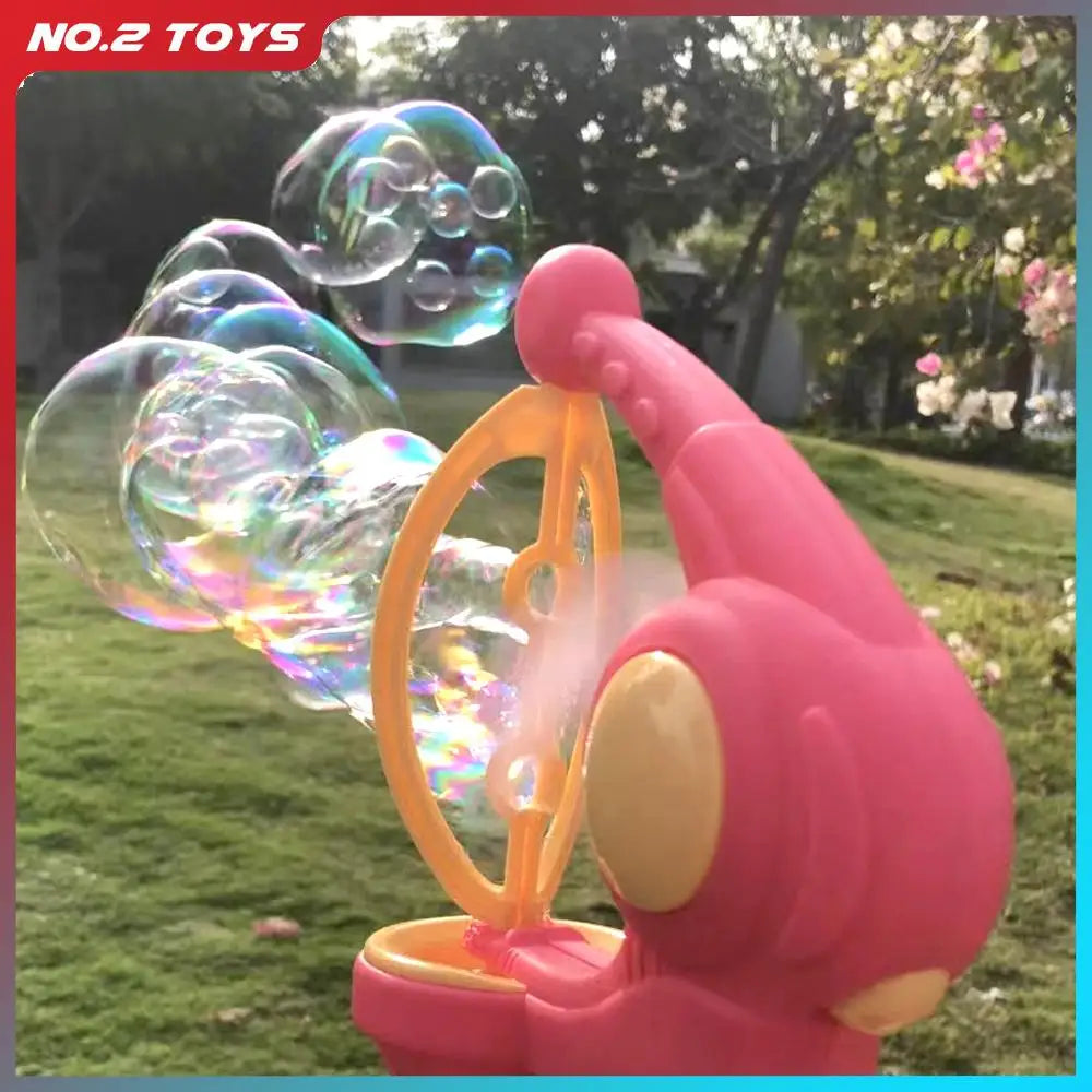 Blowing Large Bubbles Automatic Bubble Gun with Liquid Toys Soap Machine Outdoor Party Play Toy for Kids Birthday Surprise Gifts