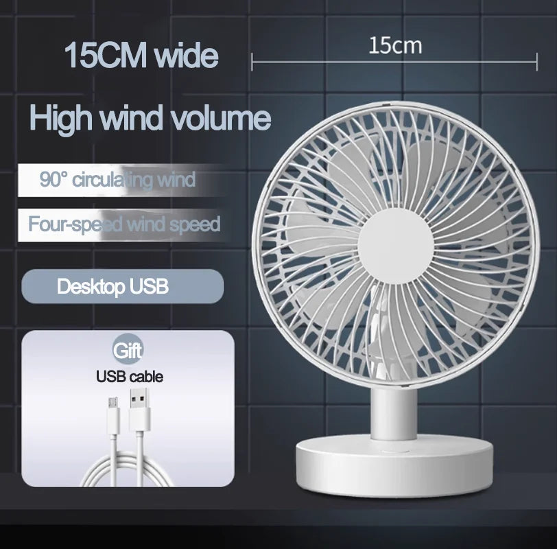 Desktop USB silent fan portable student dormitory fan plug-in home office desktop mini small fan high wind power