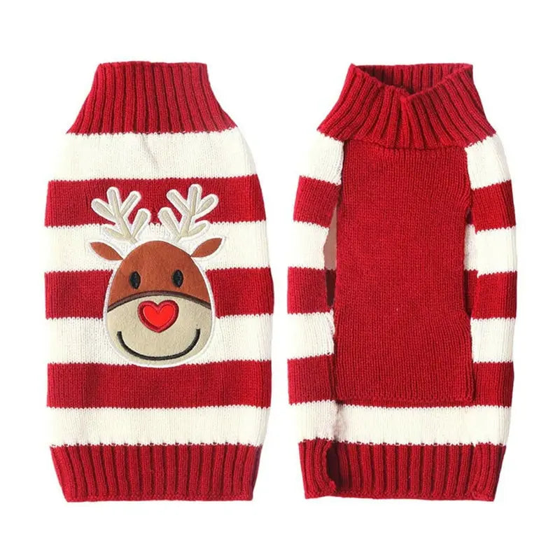 Xmas Luxury Dog Clothes Winter Pet Dog Coat Pet Sweater Christmas Cute Printed Pet Costume Chihuahua Clothing Puppy Warm Sweater