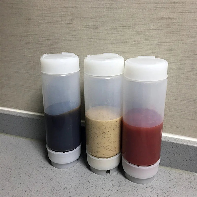 Sauce Dispenser Large Capacity Double Head Squeeze Bottle Kitchen Olive Oil Bottle Dispenser Storage Bottle Kitchen Utensils