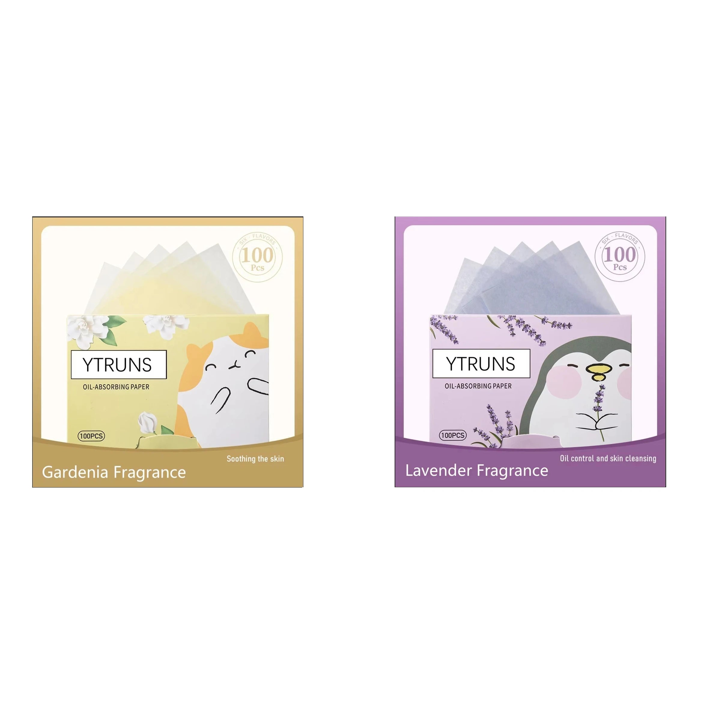 Green Tea/Gardenia/Chamomile/Lavender/Rose/Bamboo Charcoal 100pcs Boxed Fragrance Oil Absorbing Paper for Men and Women Face Oil