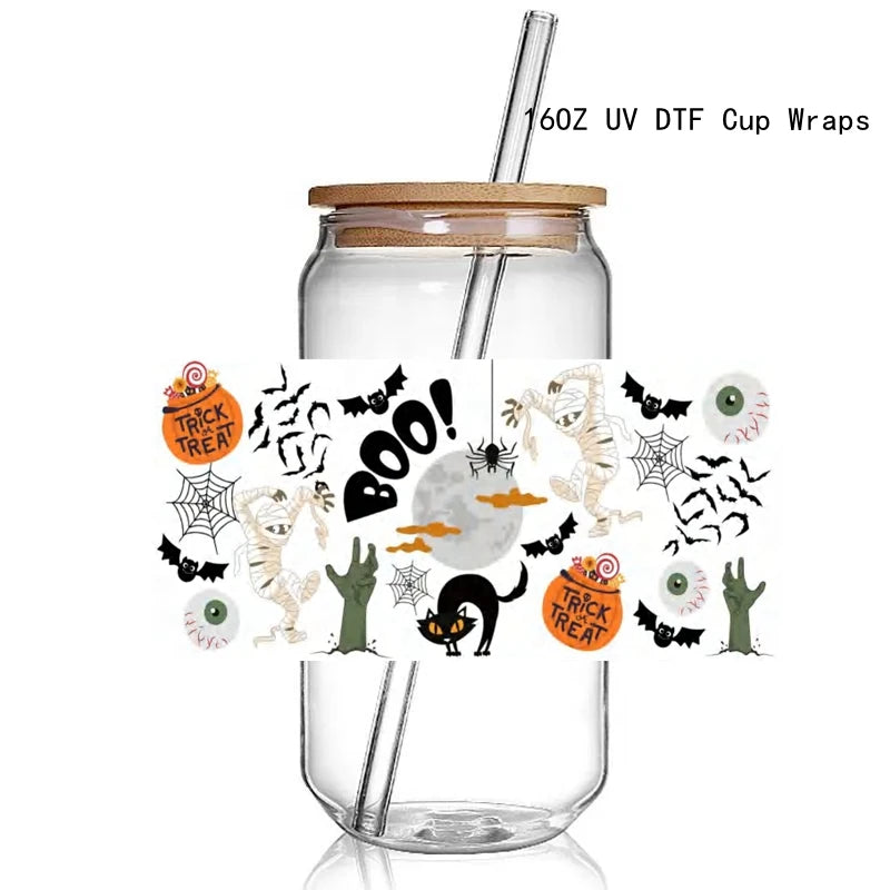 9+ Halloween True Crime 3D UV DTF Cup Wrap Transfers Horrible Ghost Face Murder Shows UV Cup Wrap  Stickers Waterproof Logo  DIY