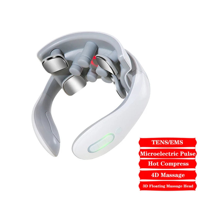 Vibration Neck Masssger Rechargeable Low Frequency Pulse Cervical Massager Smart Electric Neck Massager Hot Compress Massage