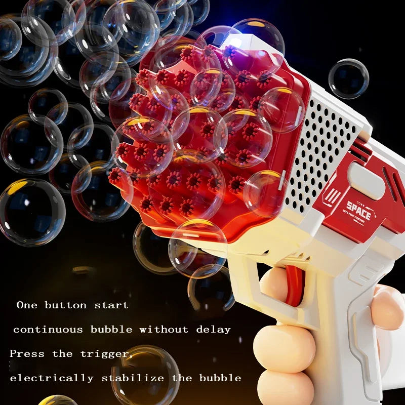 40 Holes Bubble Gun Handheld Fully Automatic Bubble Machine Children's Bubble Blaster Without Battery Without Bubble Water