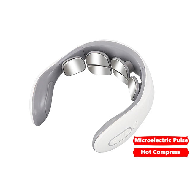Vibration Neck Masssger Rechargeable Low Frequency Pulse Cervical Massager Smart Electric Neck Massager Hot Compress Massage