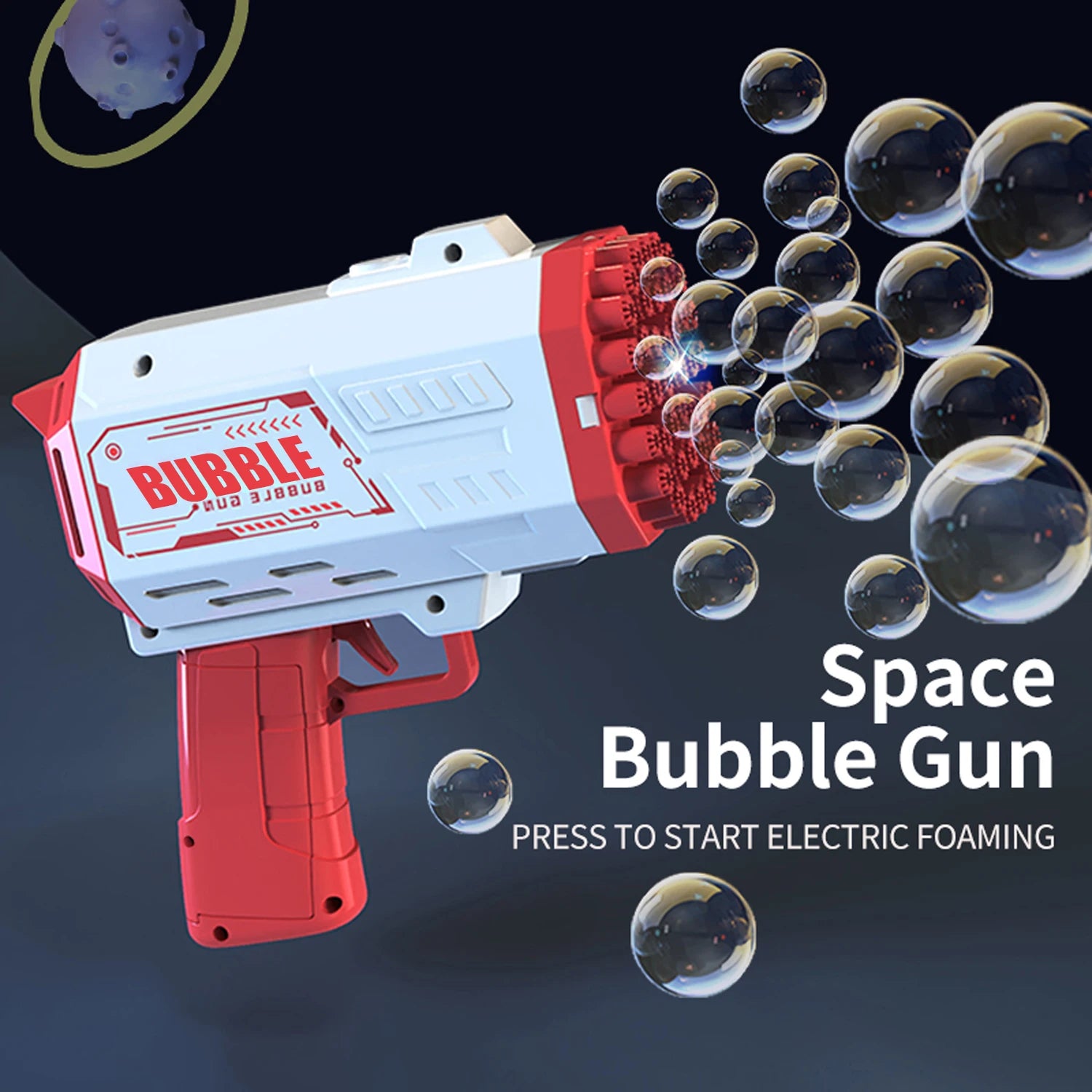 Bubble Gun - 40 Holes Bubble Machine Gun, 2024 Upgraded, Bubble Blower with LED Lights, Summer Toys for Toddlers Kids Adults