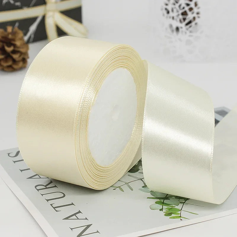 22meters 6mm-40cm Satin Ribbons Crafts Bow DIY Gift Wrap Wine Red Orange Yellow Green Blue Purple Black Gray Gold White Ribbons
