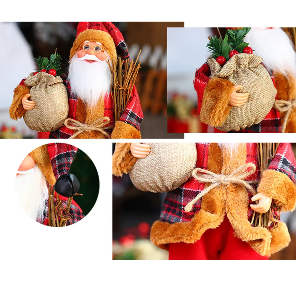 1~4PCS 2025 Christmas Decoration for Home Santa Claus Plush Doll 30cm Navidad Party Decor Xmas Ornaments New Year Gift