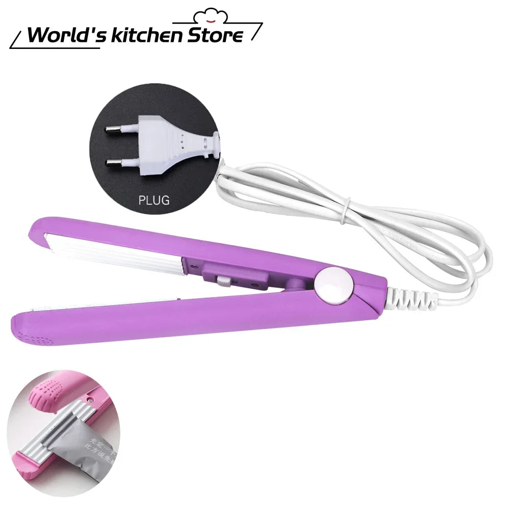 Mini Portable Heat Sealing Machine Food Vacuum Sealer Seal Packing Plastic Impulse Sealer Household Bag Clips Handheld Packing