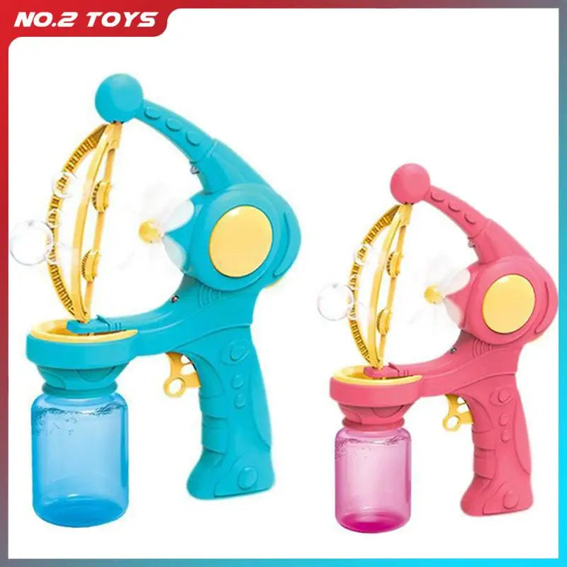 Blowing Large Bubbles Automatic Bubble Gun with Liquid Toys Soap Machine Outdoor Party Play Toy for Kids Birthday Surprise Gifts
