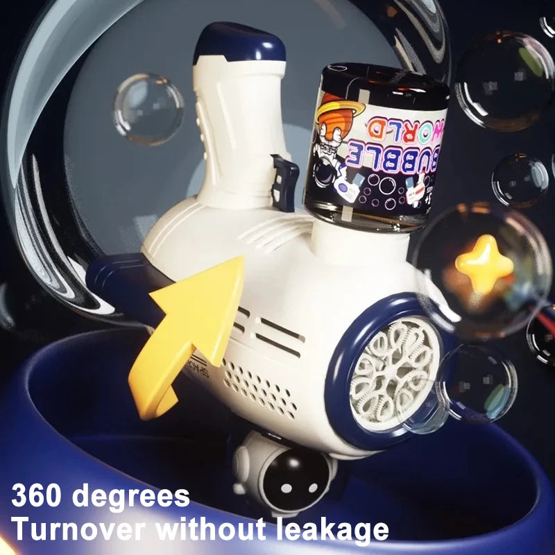 Bubbles Gun Soap Bubble Machine Electric Space Launcher Children's Day Gifts Full Automatic Bubbles with Light Backpack Kids Toy
