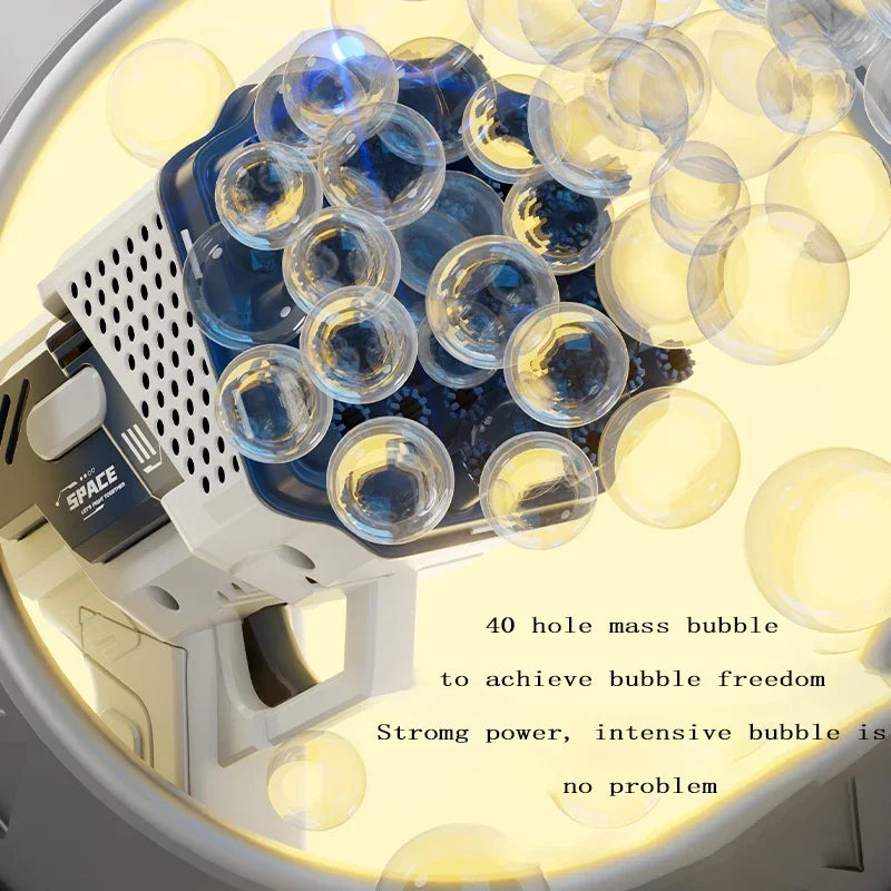 40 Holes Bubble Gun Handheld Fully Automatic Bubble Machine Children's Bubble Blaster Without Battery Without Bubble Water