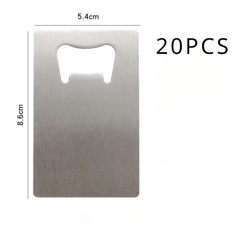 10/20Pcs Stainless Steel Beer Bottle Opener for Wallet and Pocket Restaurant/Bar DIY Card Shape Mini Bottle Opener Wedding Gift