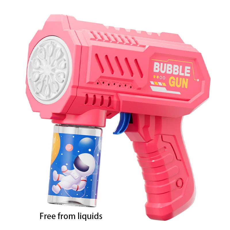 New Porous Astronaut Electric Bubble Gun Kid Toy Bubbles Machine Automatic Soap Blower with Light Summer Outdoor Party Games toy