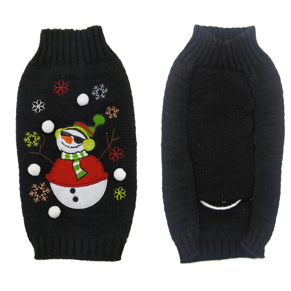 Xmas Luxury Dog Clothes Winter Pet Dog Coat Pet Sweater Christmas Cute Printed Pet Costume Chihuahua Clothing Puppy Warm Sweater