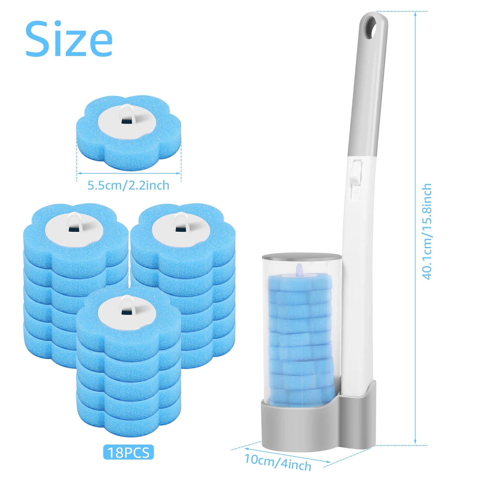 Disposable Toilet Brush Cleaner With Long Handle Bathroom Cleaning Brush With Replaceable Brush Head Toilet Bathroom Accessories