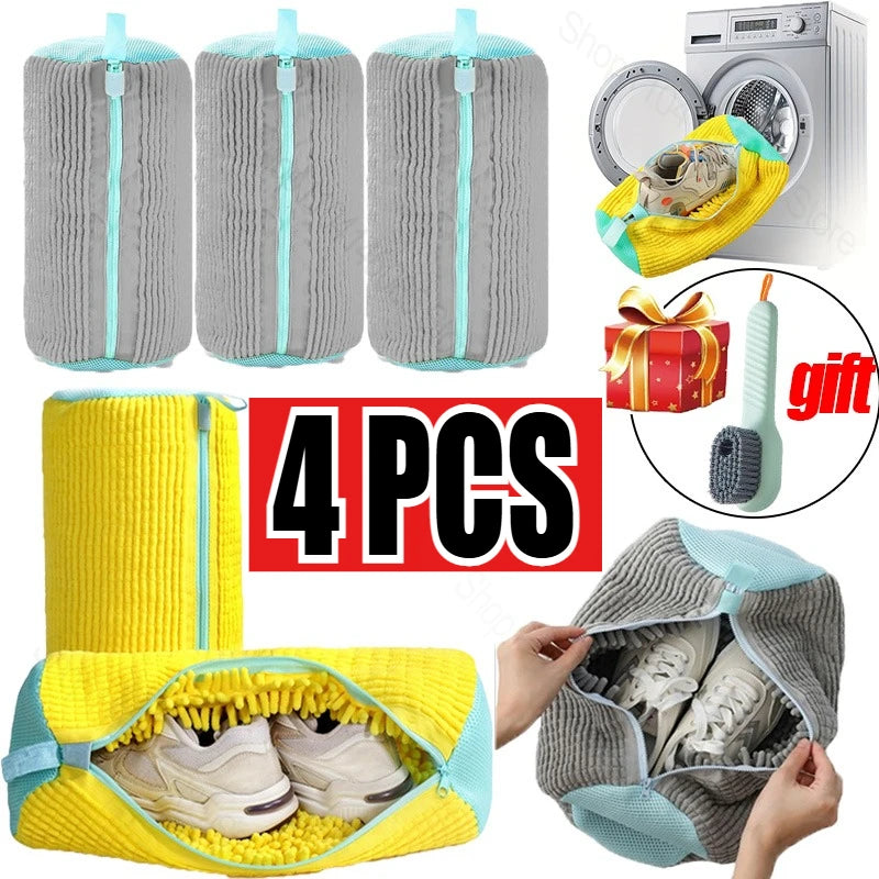 Laundry Bags Shoe Washing Machine Bag-with Zipper Laundry Bag with Rich Fluff Inside, Perfect for Sneakers and Casual Shoes