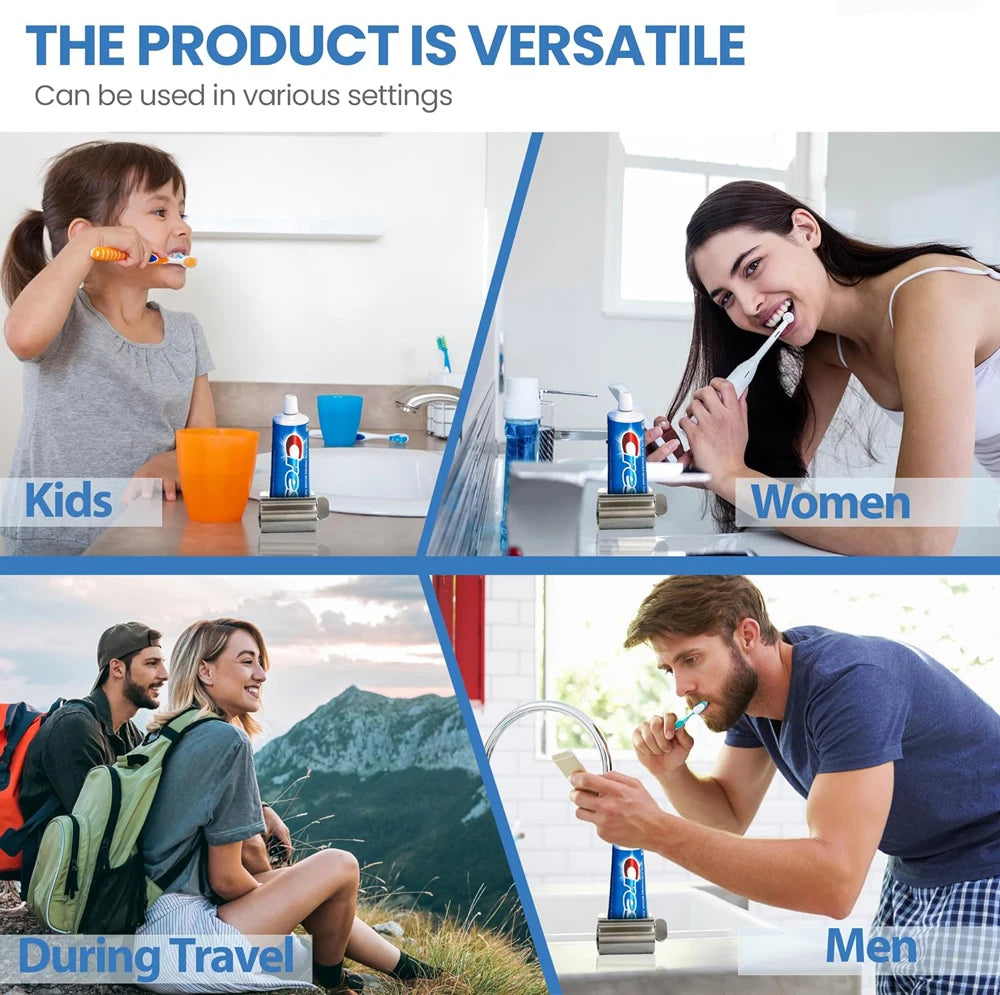 Bathroom Accessories Toothpaste Squeezer Tube Roller Stainless Steel Wringer Roller Rotate Dispenser for Ointments Cosmetics