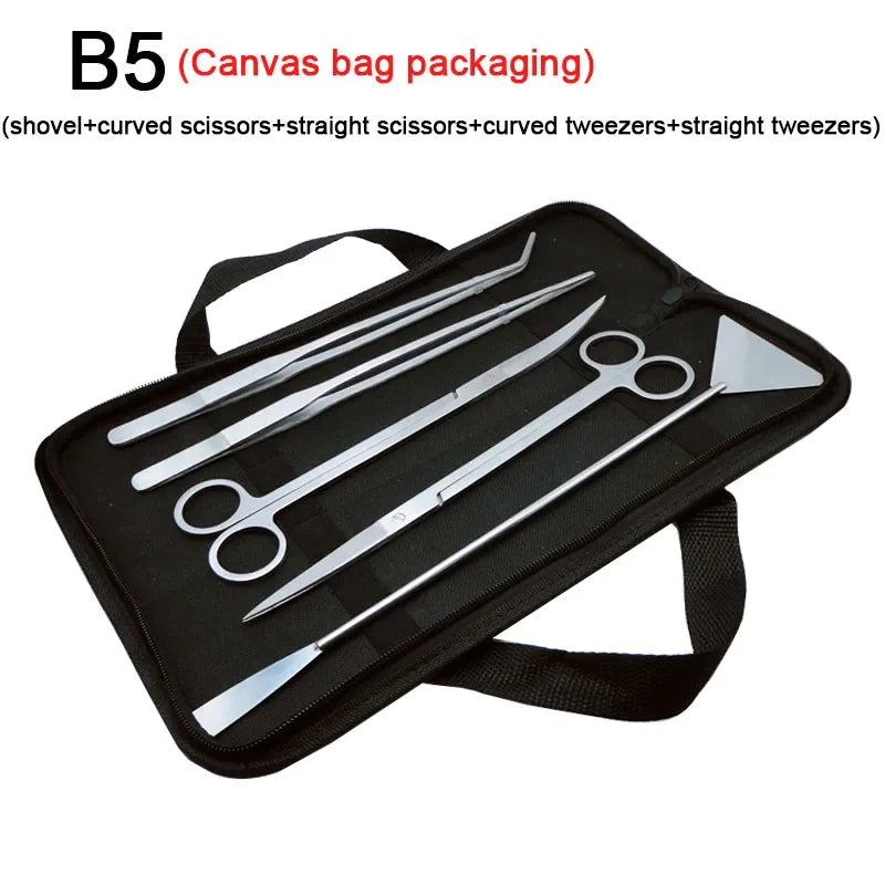 Aquarium Tools Set Scissor Tweezers Plants Wave Scissors Grass Stainless Cleaning Tools Fish Tank Shovels Aquarium Accessories