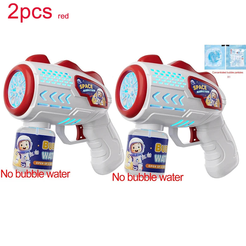 Space Astronauts Fully Automatic Bubble Gun Rocket Bubbles Machine Automatic Blower with Bubble Liquid Toy for Kids Bubble Gift