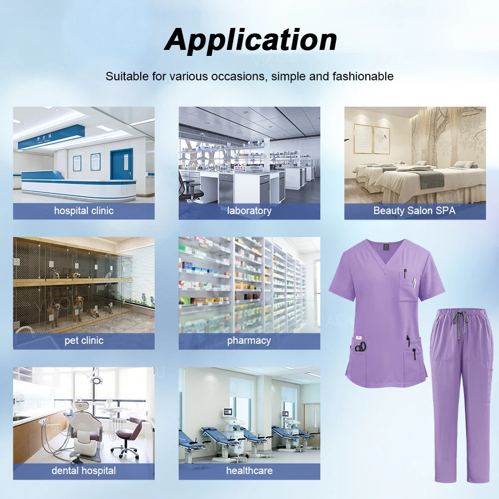 Wholesale Price Medical Suit for Women Surgical Gown Lab Coat with Pockets Dental Scrub Veterinary Uniform Soft Nursing Articles