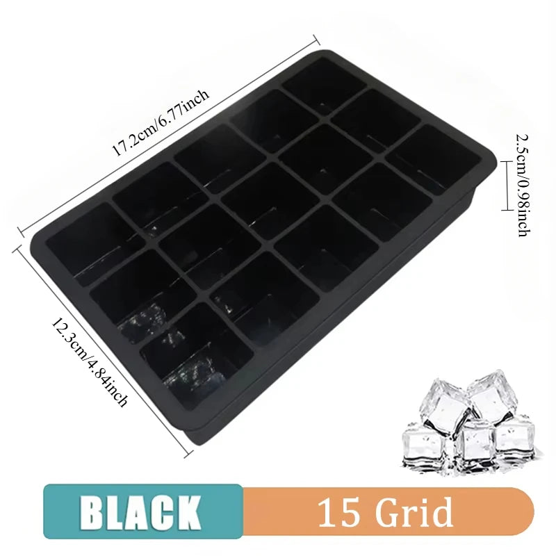 4/6/8/15Grids Silicone Ice Cube Molds Spherical Ice Molds Reusable Whiskey Ice Cube Molds Cocktail Freezer DIY Homemade Barware