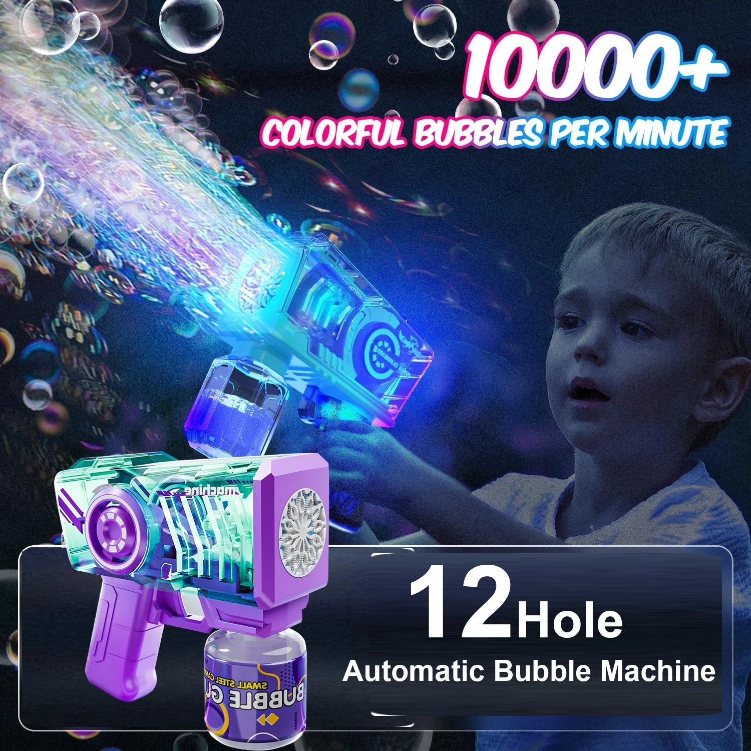 Baby Bubbles Bubble Gun Handheld Electric Toy Non-Drop Soap Bubble Machine Wand Toy Outdoor Kids Toys Children's Day Gift Kids