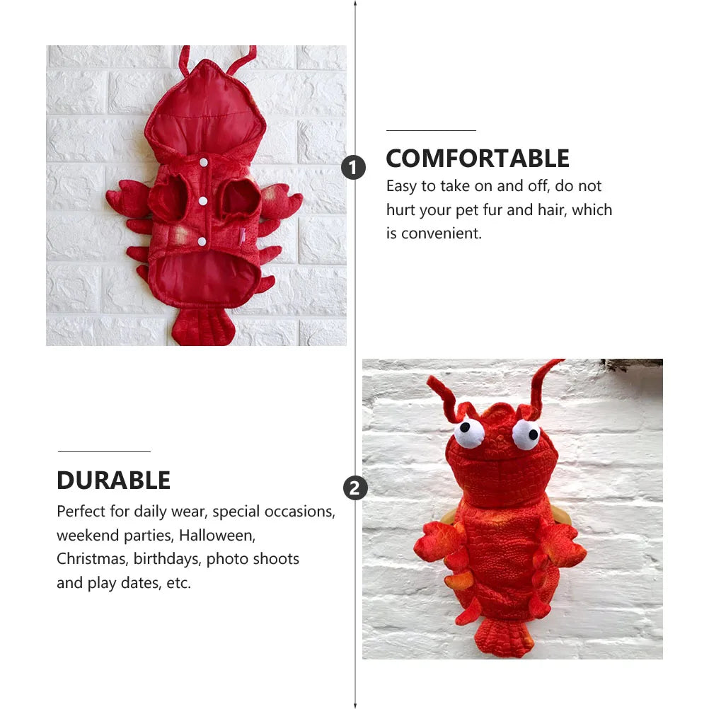 Winter Pet Dog Clothes Halloween Lobster Costume Cat Cosplay Xmas Suit Dog Fancy Dress Pet Outfit Funny Clothing French Bulldogs