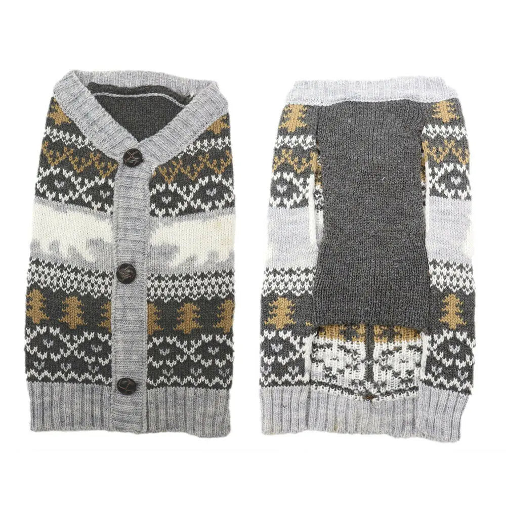 Xmas Luxury Dog Clothes Winter Pet Dog Coat Pet Sweater Christmas Cute Printed Pet Costume Chihuahua Clothing Puppy Warm Sweater