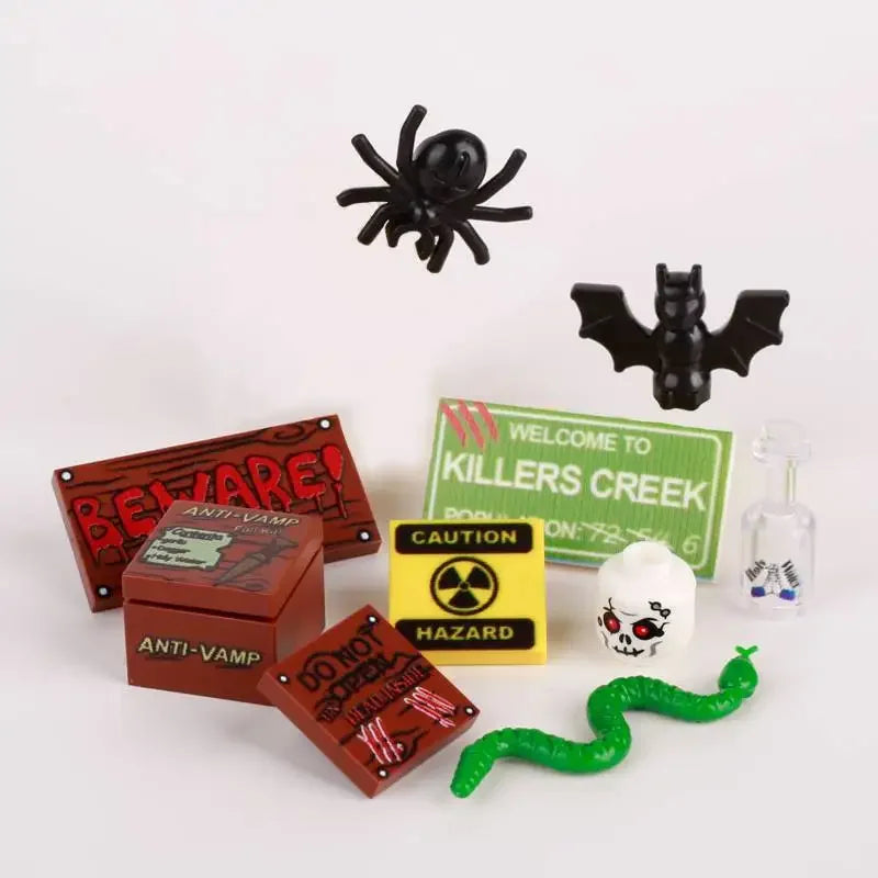 Building Blocks Printed Bricks Seafood Vegetables Ice Cream Express Package Computer Controller Christmas Halloween Gifts MOC