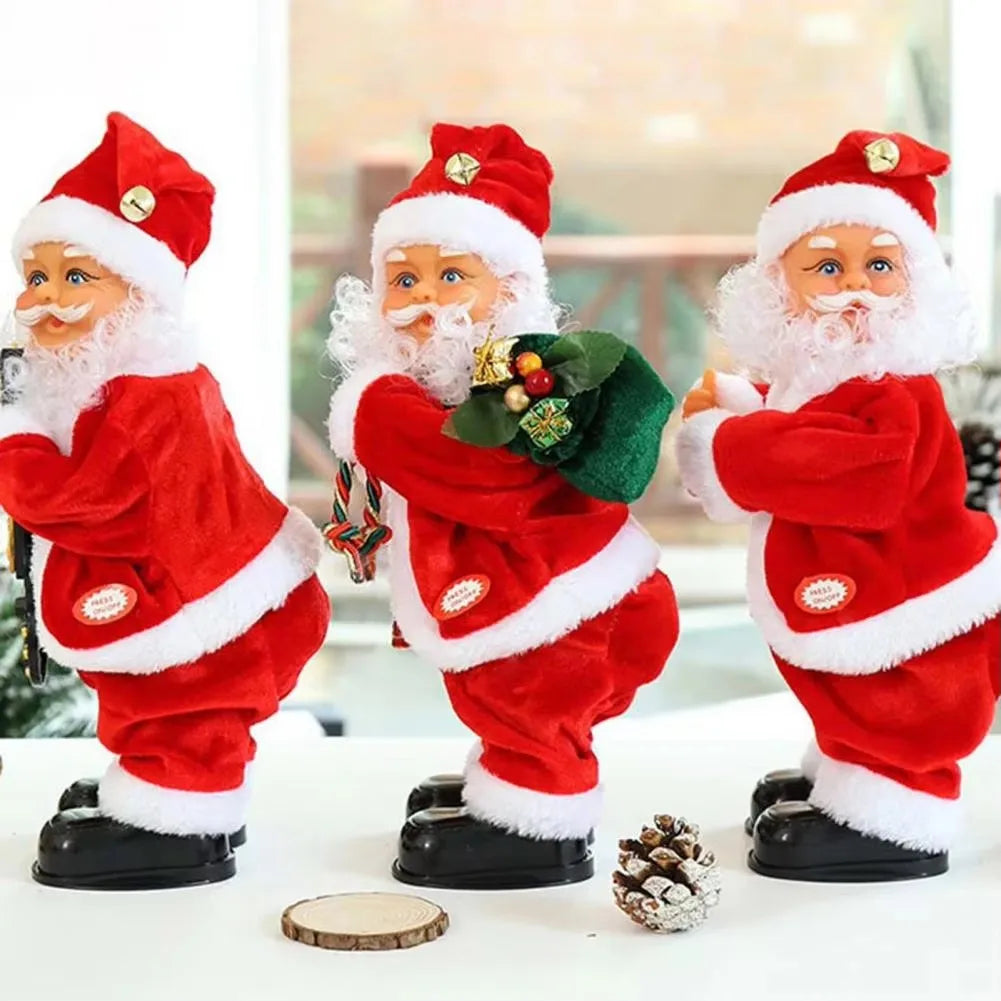 Electric Santa Claus Twerking Elderly Buttock Shaking Xmas Figurine Doll Dancing Christmas Music For Christmas Decor