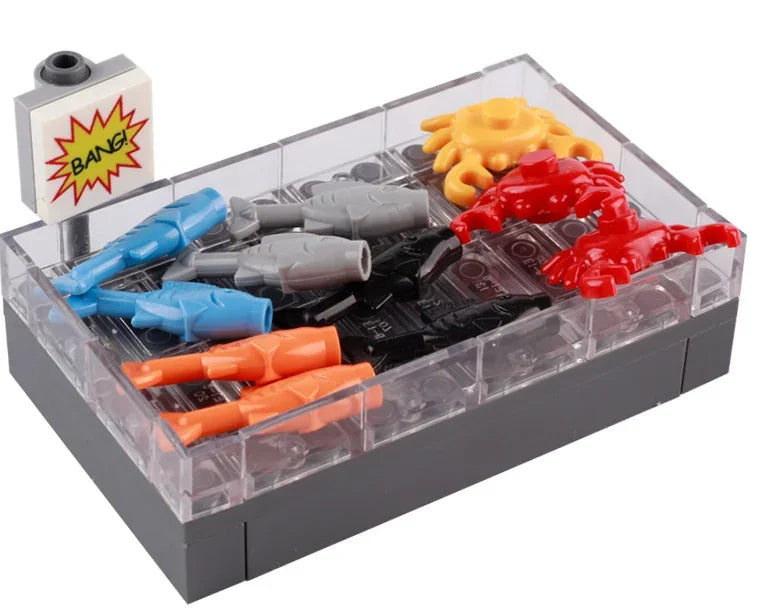 Building Blocks Printed Bricks Seafood Vegetables Ice Cream Express Package Computer Controller Christmas Halloween Gifts MOC