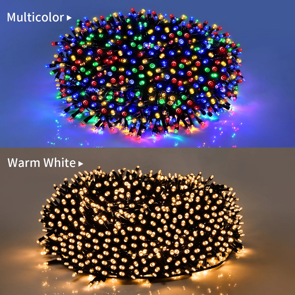 10/20/50/100m LED String Christmas Light With EU US Power Adapter Outdoor Waterproof Fairy Garland Lights Halloween Garden Decor