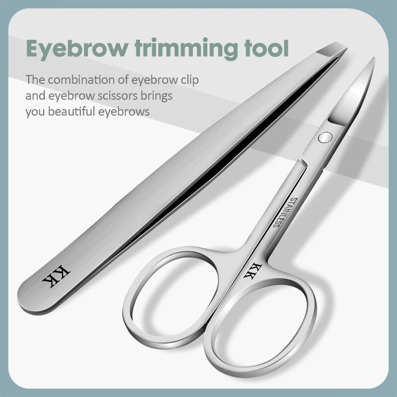 KK 11 in 1 Manicure Tools Professional Nail Clippers Set Stainless Steel Nail Cutter Pliers Scissors Kit Foot Care Hand Care