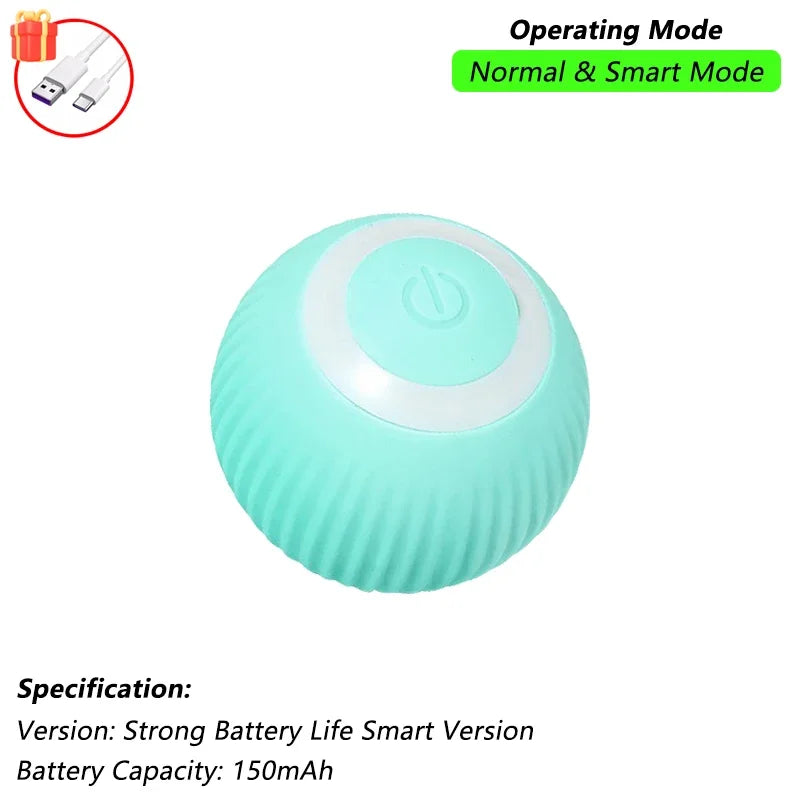 Dog Cat Interactive Ball Toy Automatic Rolling Ball Faux Tail Rechargeable Smart Pet Electric Toy Dog Cat Training Imitate Mouse