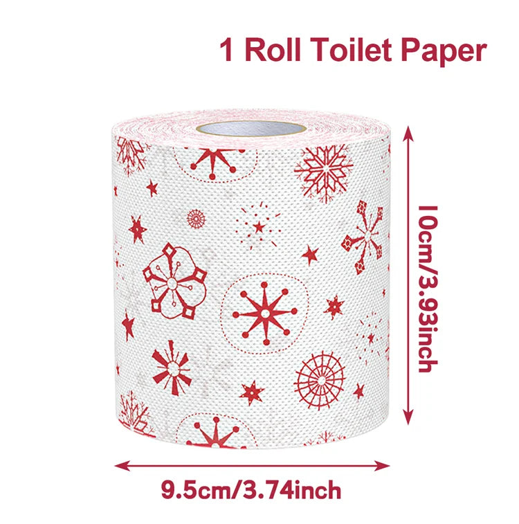 Christmas Toilet Roll Paper Happy 2026 New Year Christmas Supplies Xmas Tissue Roll Napkin Kitchen Tool Home Decoration New Year