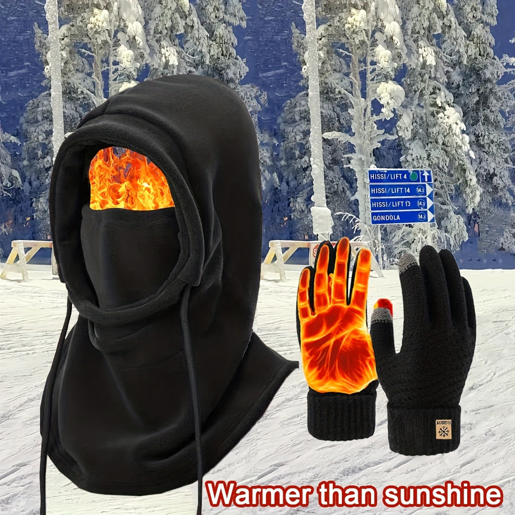 3pcs/4pcs Winter Hat, Head Cover, Neck Scarf, Gloves, Warm Socks Set