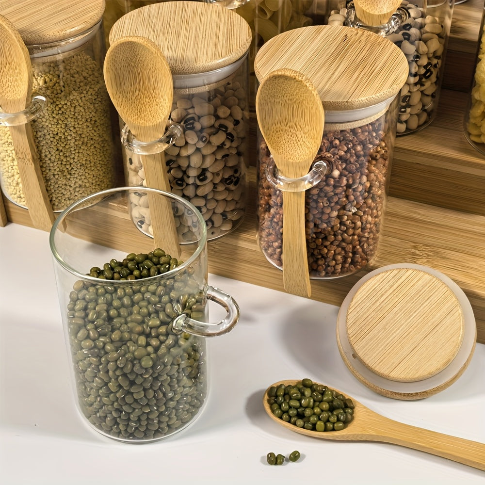 set of 12 10oz glass storage containers,food storage containers with lids,canisters sets for the kitchen,Suitable forspice containers,spice jars,flour container,candy jar,coffee canister,jars for kitchen storage