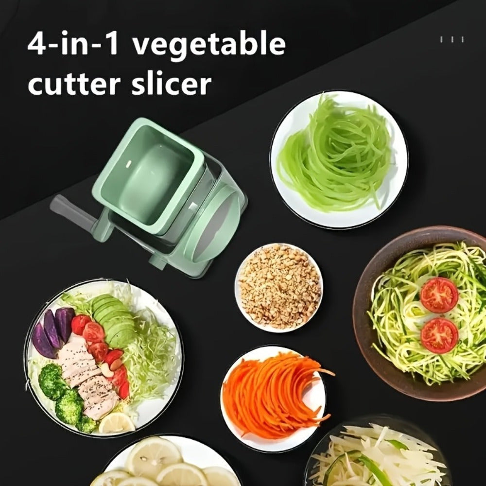 Manual Rotary Slicer with Blades - Multifunctional Vegetable and Cheese Grinder, Durable Plastic Kitchen Tool for Easy Slicing, Shredding, and Tearing, Efficient Food Prep, Compact Design for All Seasons, Mandoline Slicer, Ve
