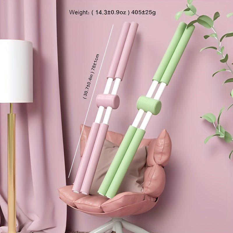 Adjustable Yoga Sticks for & Humpback Syndrome - Portable Stretching Pole with Extendable Length (Pink/Green/Blue) - Ideal for Scoliosis Treatment, Spinal & /Travel