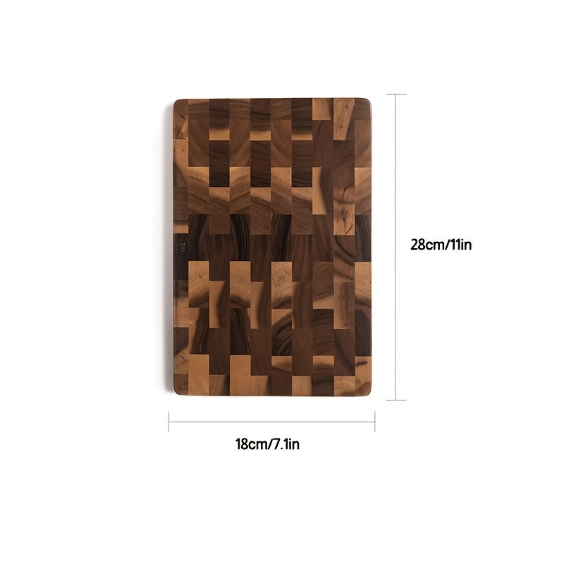 [Durable & Stylish] Durable & Stylish Teak Wood Checkerboard Cutting Board | Geometric Square Grid Design, Recycled Wood Chopping Board for Home Kitchen, Food-Safe Non-Porous Surface, Easy to Clean & Moisture-Resistant, Wood