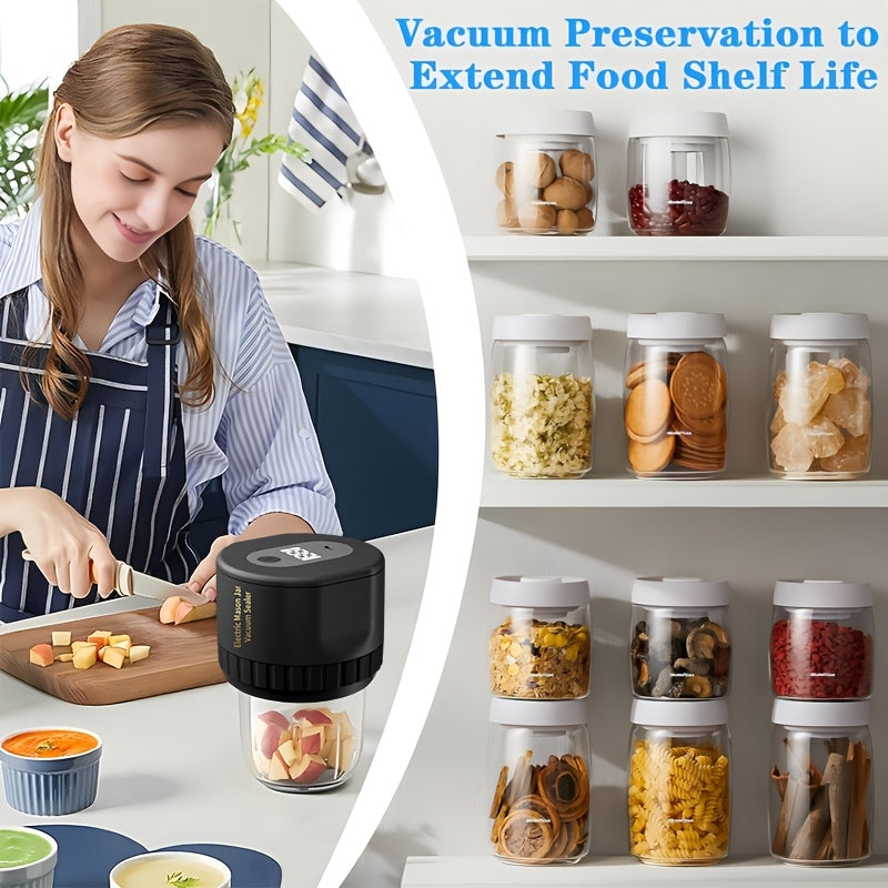 Electric Vacuum Mason Jar Vacuum Sealing Kit - Contains Sealing Lids, Suitable For Wide Mouth And Regular Mouth Mason Jars, Food Preservation Vacuum Sealer For Home Preservation.
