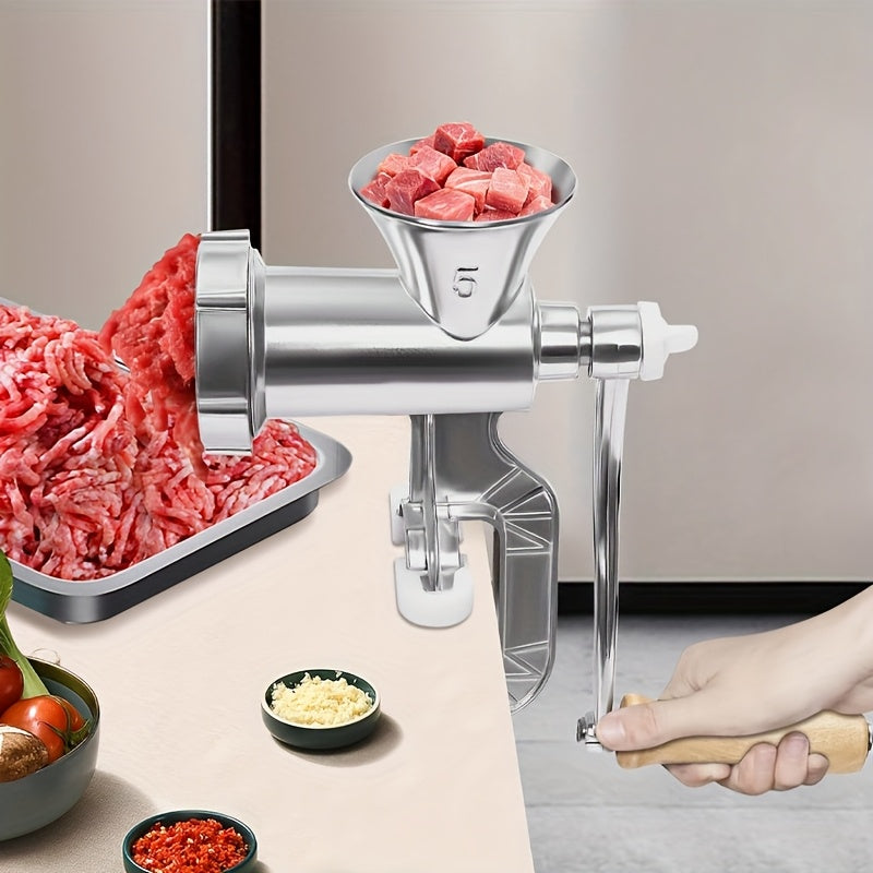 Manual Meat Grinder with Table Clamp - Heavy-Duty Stainless Steel Hand Crank Meat Grinder for Ground Beef, Pork, Chicken, Vegetables - No Electricity Needed, Meat Grinder For Kitchen, Vegetable Processing, Durable Constructio