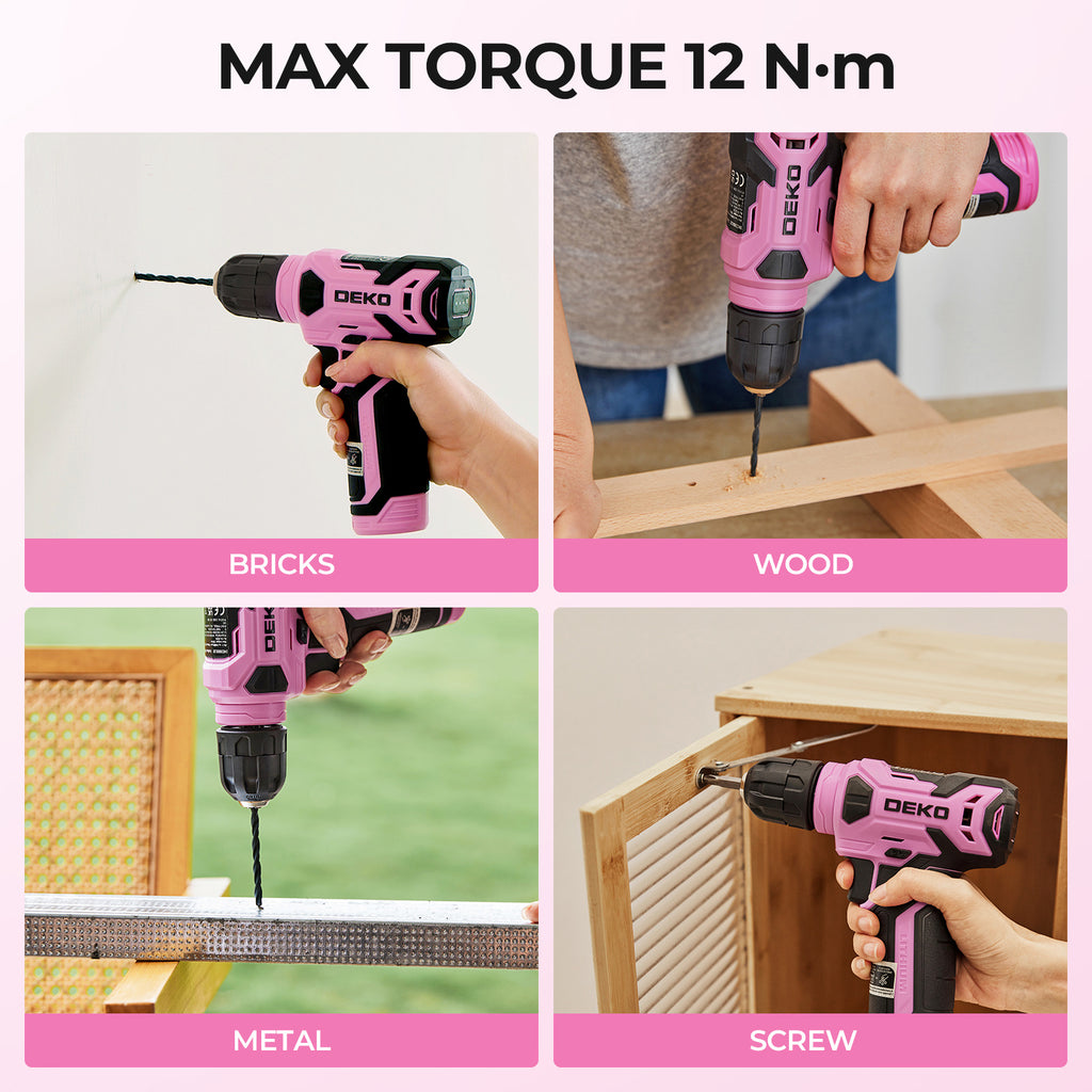 119PCS Power Tool Box Set With 8V Cordless Drill / Driver | Tape Measure | Wrench | Screwdriver and Utility Knife, All in One Hand Tools kit | Household Tool Set for Garden | DIY | Fall Home Decor | Outdoor Repairs | Summer C
