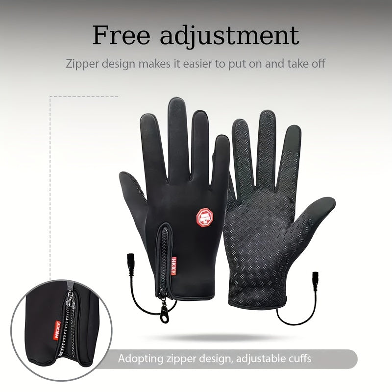 USB Heated Gloves, Heating The Back Of The Hand Has A Constant Temperature Function 5 Touchscreen-compatible, Hand Washable, Made Of Fabric, For Winter Warmth, Outdoor Cycling Gloves For Both Men And Women
